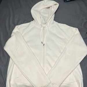 cream zipper Hoddie